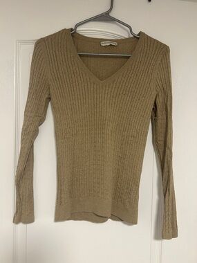 V-Neck Sweater in Camel